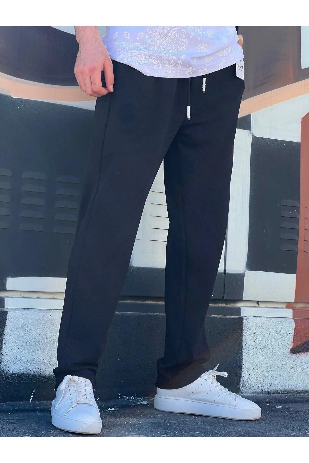 Yeni Sezon Rahat Kalıp Esnek Kumaş Beli Lastikli Baggy Pantolon