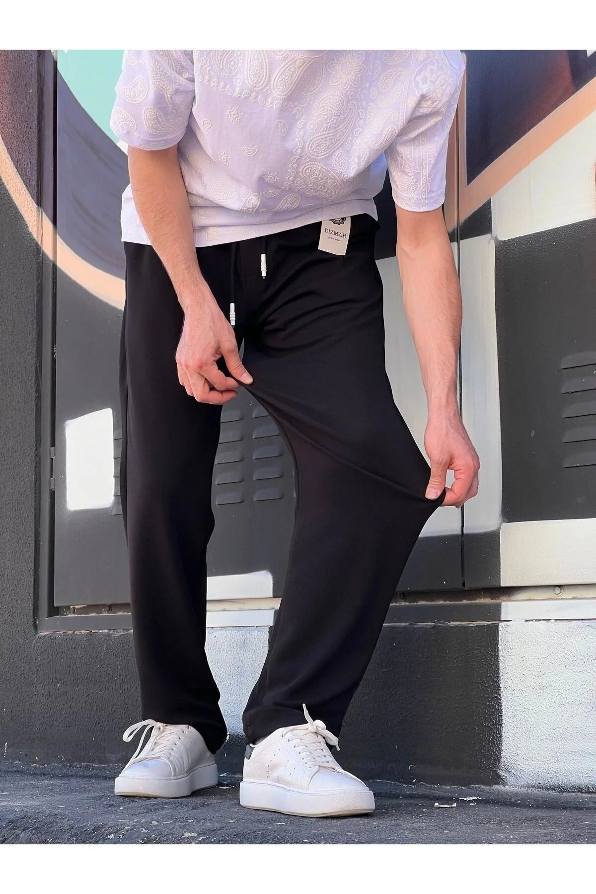Yeni Sezon Rahat Kalıp Esnek Kumaş Beli Lastikli Baggy Pantolon