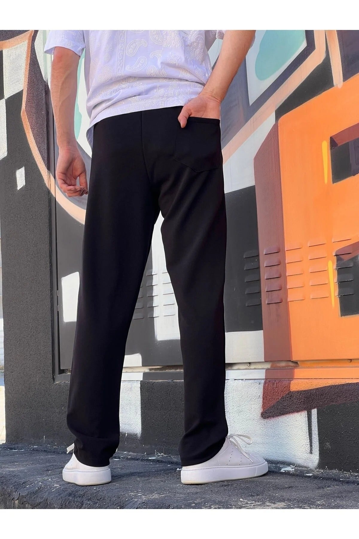 Yeni Sezon Rahat Kalıp Esnek Kumaş Beli Lastikli Baggy Pantolon