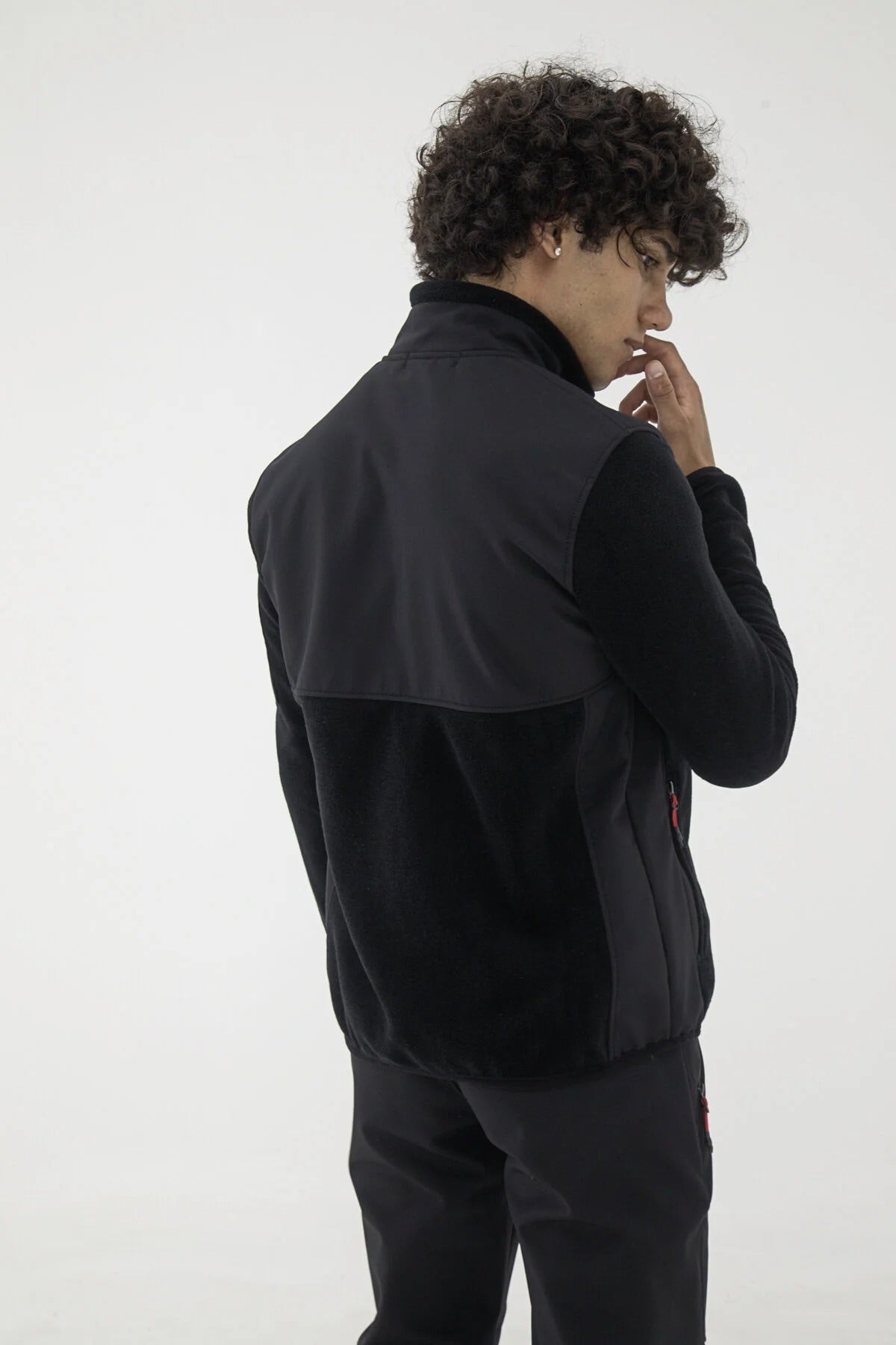 Erkek Softshell Garnili Polar Renk: SİYAH